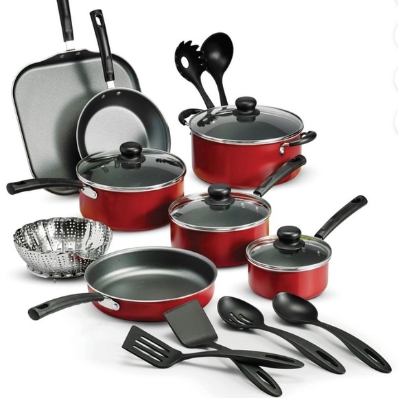 Red Non-Stick Cookware Set - Picture 2 of 9